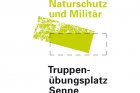 Das von der Arbeitsgemeinschaft Ausstellung entworfene Logo visualisiert den Truppenübungsplatz und seine Umgebung: Innerhalb der Grenze entwickelte sich die Landschaft über die Jahre anders als im zivil genutzten Umland. <p>